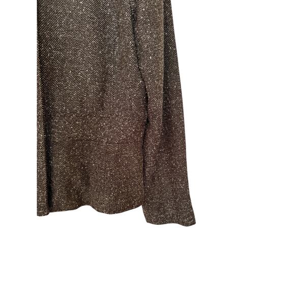 Sandro Sportswear Tweed Zip Up Blazer Jacket Brown Women’s L Fall Layering - Picture 7 of 8